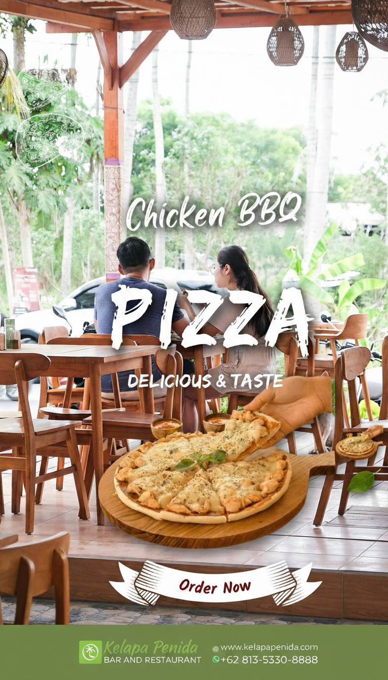 Chicken BBQ Pizza at Kelapa Penida Bar and Restaurant in Nusa Penida