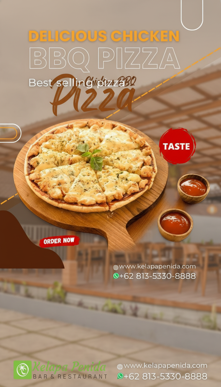 Chicken BBQ Pizza at Kelapa Penida Bar and Restaurant in Nusa Penida