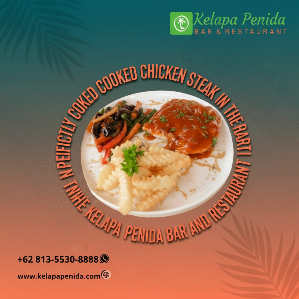 Chicken Steak In The Heart At Kelapa Penida Bar and Restaurant In Nusa Penida