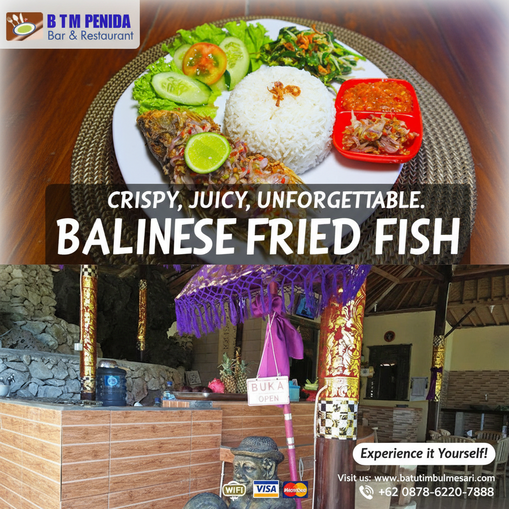 Fried Fish With Rice At BTM Penida Bar and Restaurant in Nusa Penida