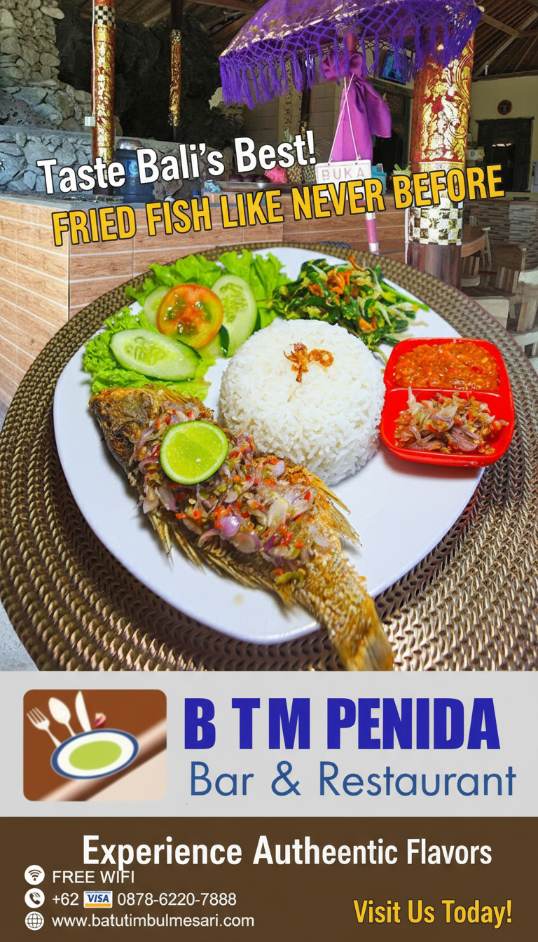 Fried Fish With Rice At BTM Penida Bar and Restaurant in Nusa Penida