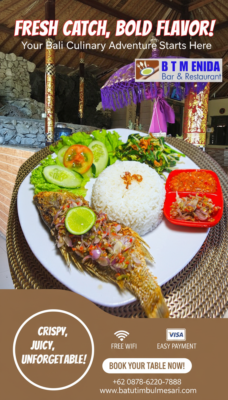 Fried Fish With Rice At BTM Penida Bar and Restaurant in Nusa Penida