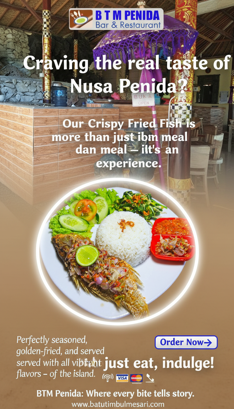 Fried Fish With Rice At BTM Penida Bar and Restaurant in Nusa Penida