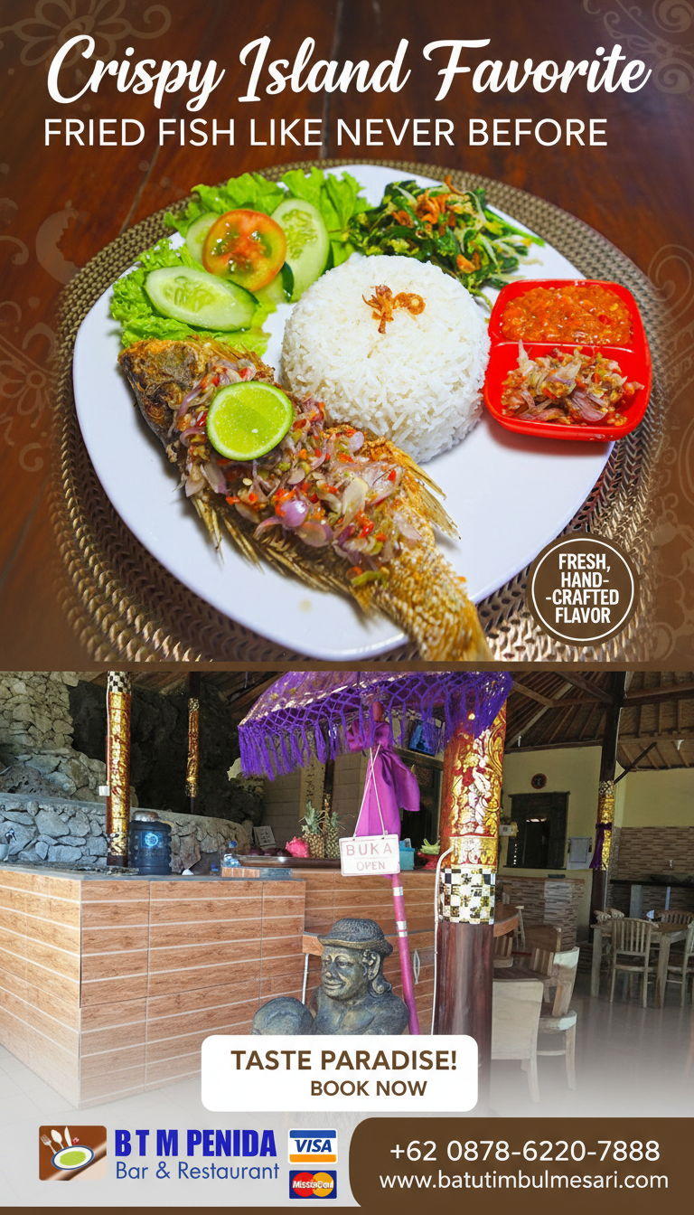 Fried Fish With Rice At BTM Penida Bar and Restaurant in Nusa Penida
