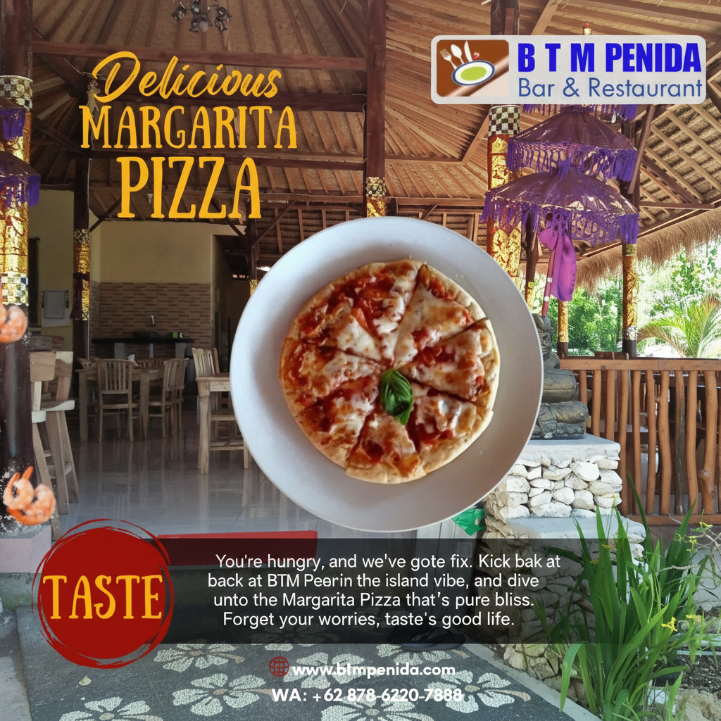 Margarita Pizza At BTM Penida Bar And Restaurant in Nusa Penida