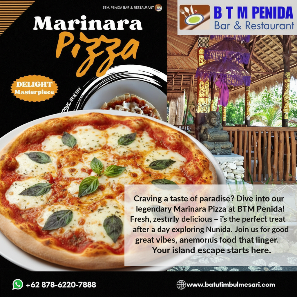 Marinara Pizza at BTM Penida Bar and Restaurant in Nusa Penida